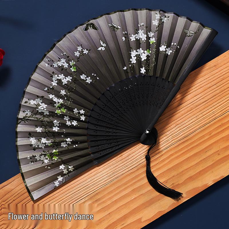Ancient-Style Chinese Folding Fan for Hanfu, Qipao, Dance - Portable Summer Fan for Women, Kids, Students