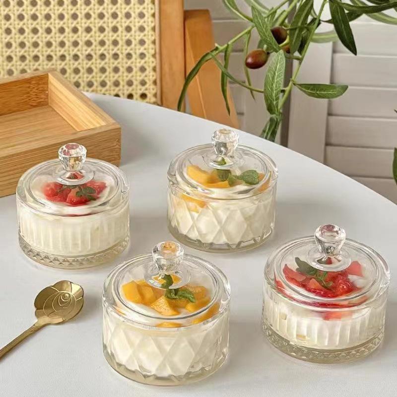 

Elegant Crystal Glass Candy Jar with Lid - Multi-layer Nut & Dried Fruit Box for Living Room Single piece