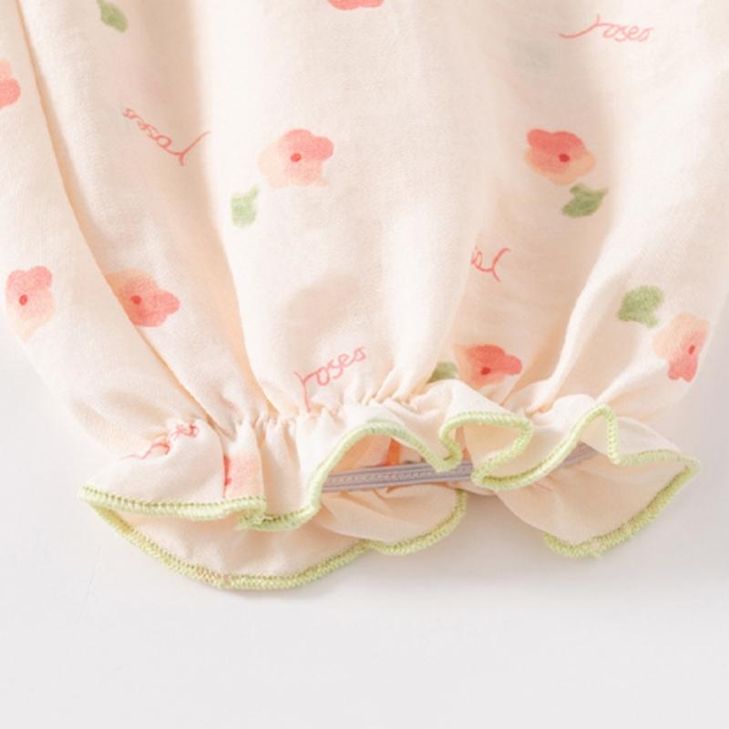 Mädchenhose Kinder Retro Floral Sommer Vielseitig Mückendichte Kleidung Geblümte Hochtaillierte Freizeithose