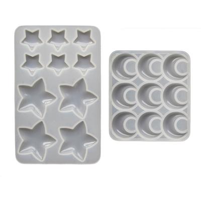 2Pcs/Set  Silicone Mold Moon and Star Pendant Mould Unique Crystal Resin Jewelry Making Molds for  Enthusiasts