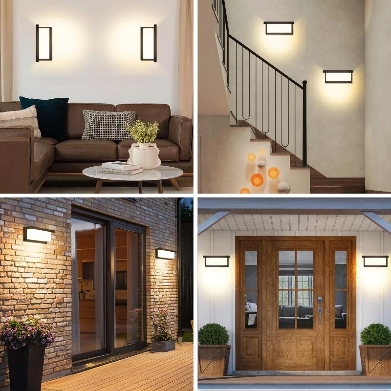 LED Vintage Rechteckige Wandleuchte Innen Außen Wasserdicht Dekorative Beleuchtung für Veranda Wohnzimmer Schlafzimmer Hof Hausdekoration