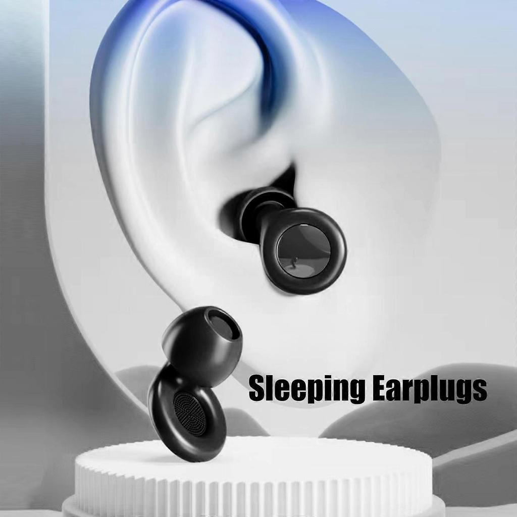 Noise Reduction Earplug Reusable Silicone Earplug with Case for Study Hearing Protections Noise Cancelling Ear Plugs  White