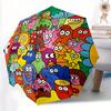 1pc Colorful Creatures Automatic Open/close Folding Umbrella, Compact Portable Travel Umbrella, Perfect Birthday/Christmas, Cute Umbrella, D