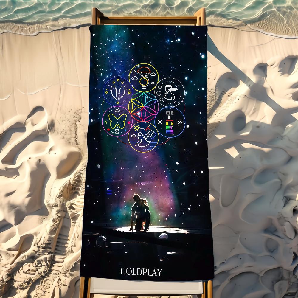 Band C-COLDPLAY Towel Beach Towel Travel Lightweight Skin Friendly for Pool Beach Camping Cruise Summer