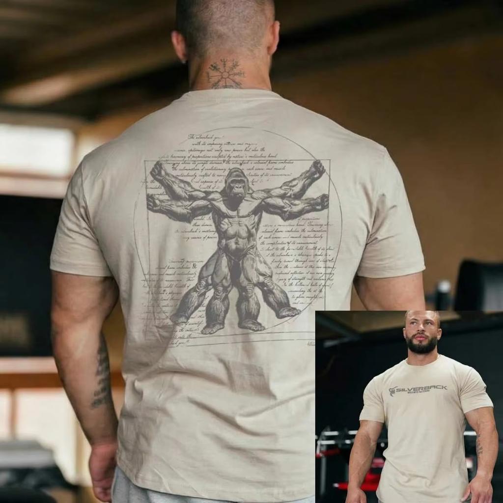 Poseidon Gorilla Professional Strength Training Clothing Brand Tshirt Cotton Graphic Tee Unisex Unisex Summer Streetwear