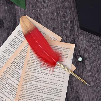 Yousheng Copper Feather Quill Pen Smooth Writing Durable Elegant Design Breakage-resistant Christmas Gift Wedding Signature Pen