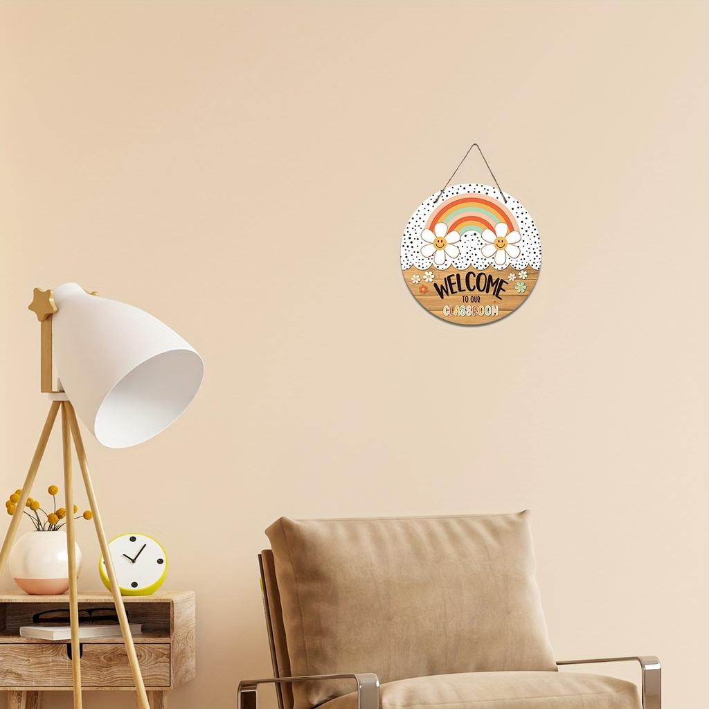 Willkommen in unserem Klassenzimmer" Holzschild - Klassischer Stil, Wanddeko für die Schulanfangszeit