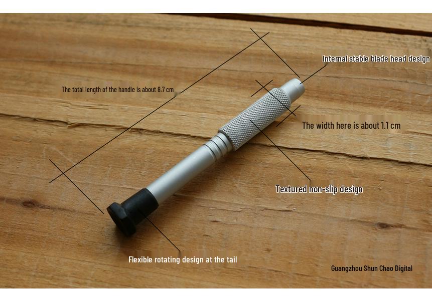 Lightweight 4MM Hex Screwdriver Handle with All-Metal Space Aluminum Design