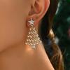Christmas Tree Earrings for Women Geometric Design Festive Jewelry Gift for Holiday Party Daily Wear