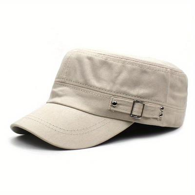 Army Cap Side Buckle Baseball Cap Solid Color Adjustable Sun Protection Snapback Caps For Women Men Travel Sport Hiking Dad Hat