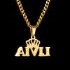 Atoztide Personalized Custom 5cm Big Pendant Names Necklace Stainless Steel Crown Cuban Thick Chain for Men Women Jewelry Gift