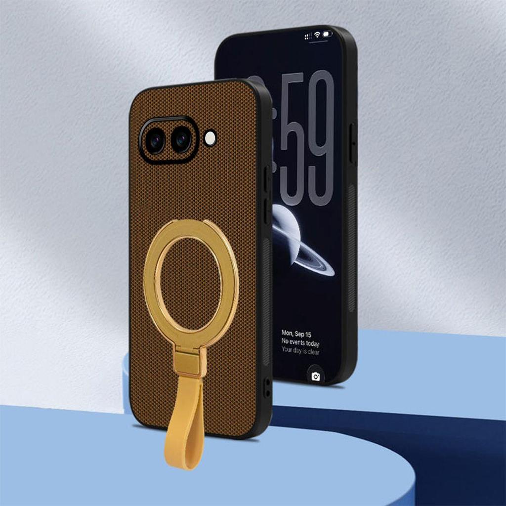Premium PU Leather Magnetic Ring Stand Phone Case for Google Pixel 9A,8A Business Style Protective Cover