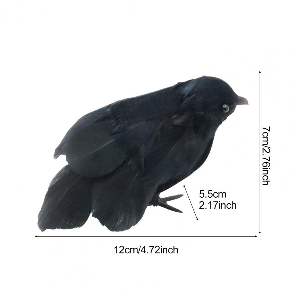 Halloween Crow Decorations Realistic Crow Props Realistic Feathered Crow Decorations for Halloween Handmade for Yard Outdoor