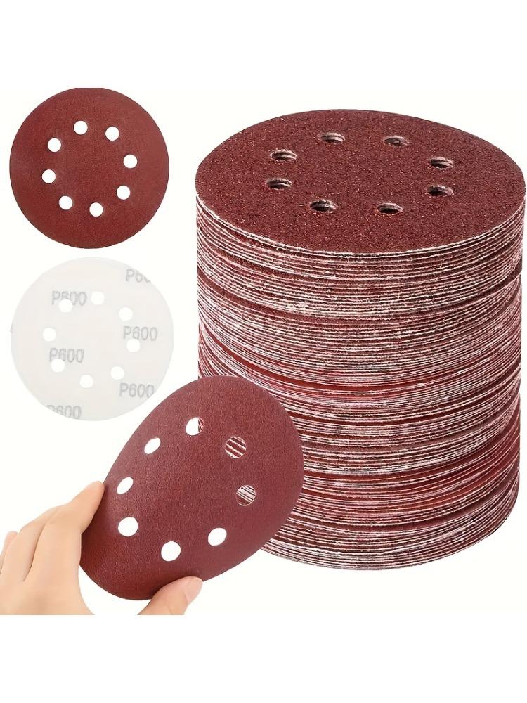 

5 Шлифовальные диски средней зернистости, упаковка из 10 штук с липучкой — легко заменяются, идеально подходят для полировки и шлифовки с помощью дисковых шлифовальных машин. 80 gauge sandpaper коричневый