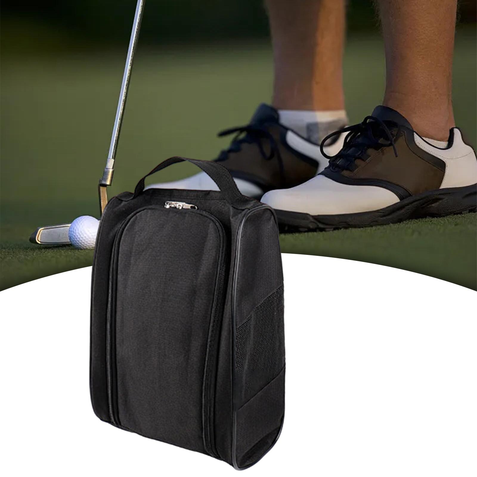 Golf Shoes Bag Shoe Pouch Zippered Golf Equipment Gift for Golfer Sports Shoes Case Shoe Carry Bag for Track and Field Adults чёрный