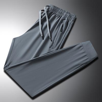 Herenbroek zomer nieuw ijsbroek heren zomer casual broek los en veelzijdig airconditioningbroek sneldrogend effen kleur joggingbroek