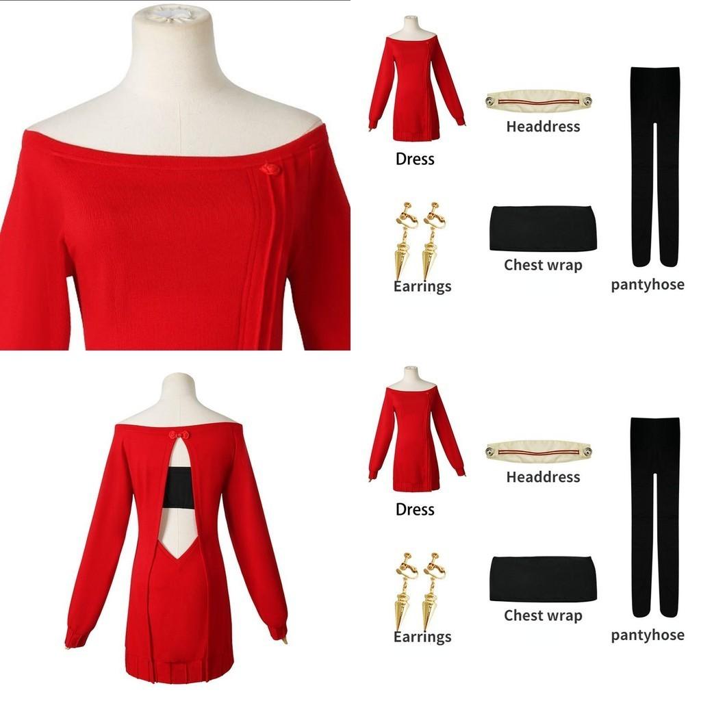 Spy×family Yor Forger Cosplay Kostüm Kleid für Halloween und Karneval
