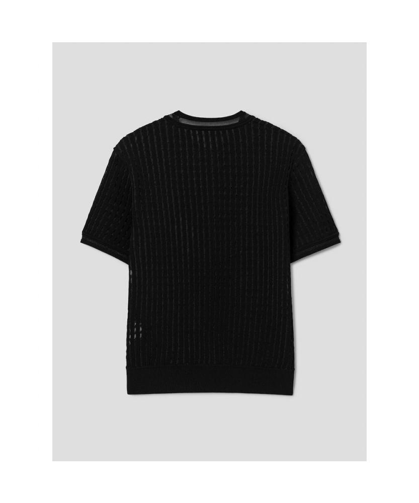 BEANPOLE GOLF Women'S Modified Cable Short Sleeve Pullover - Black