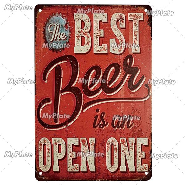 [Min tallrik] Kall Öl Metallskylt Vintage Plakett Plåtskylt Plåt Väggdekor För Barskylt Mansgrotta Dekoration Konst Målning