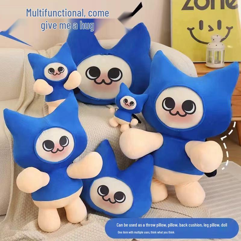Blue Ailurus Fulgens Cat Sleeping Plush Pillow - Cute and Adorable Hug Doll Gift 20cm Cat Doll