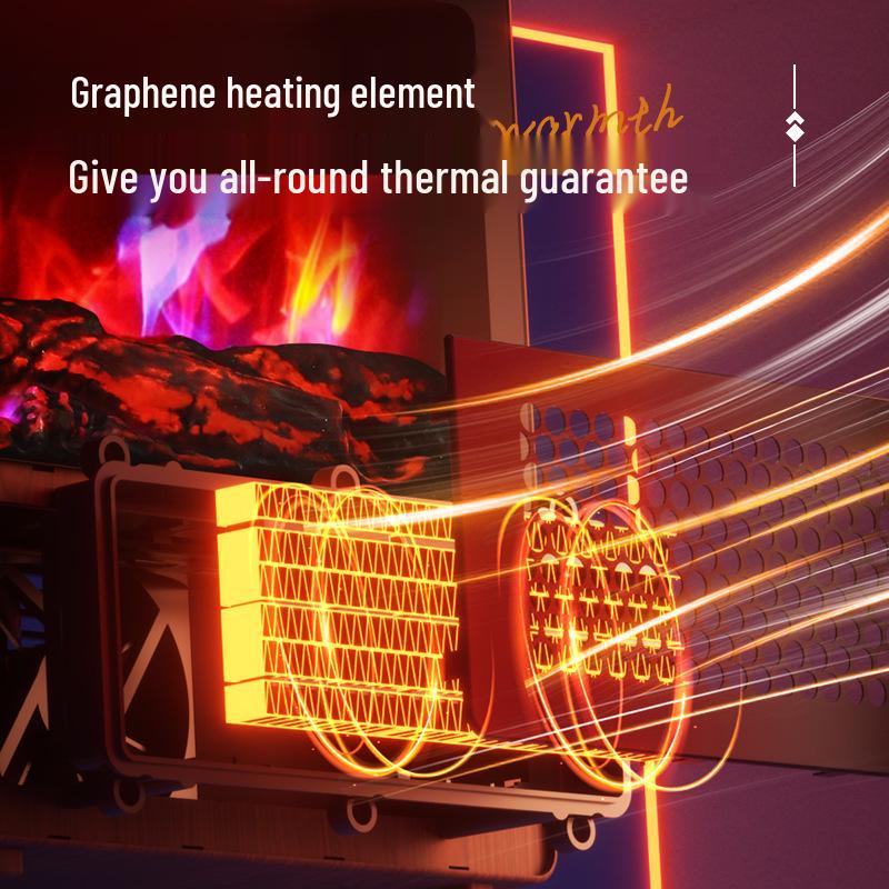 Personalized Energy-Saving Electric Fireplace Heater with Simulated Flame for Home or Office Use