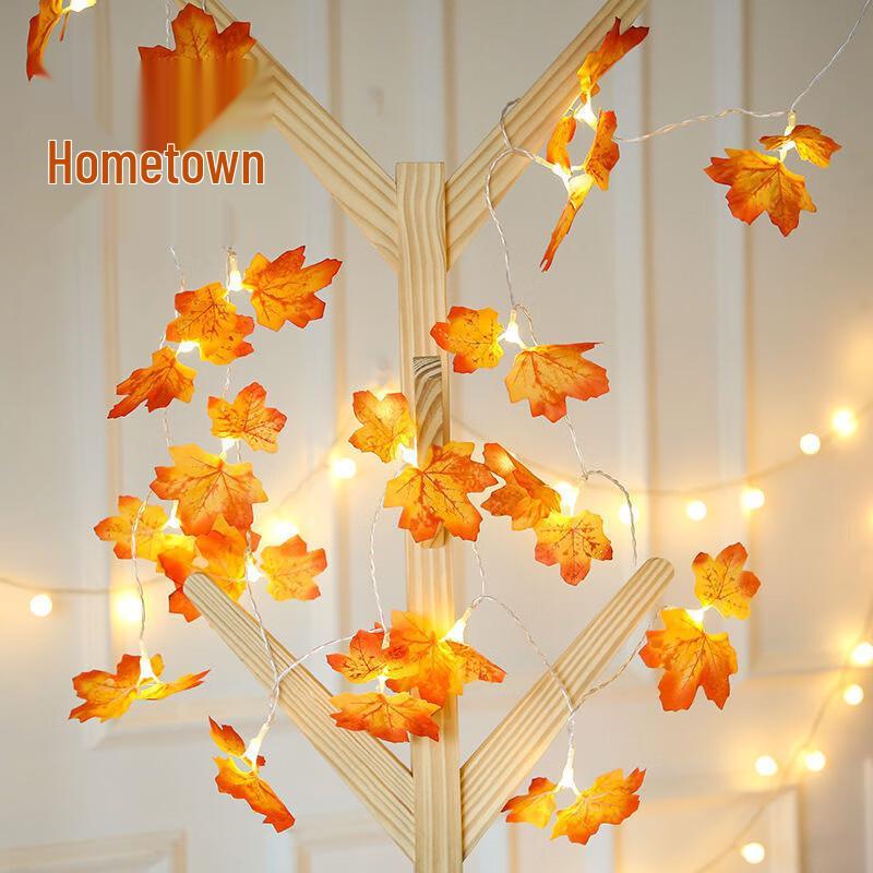 OEING Autumn Leaves & Pumpkin USB String Lights