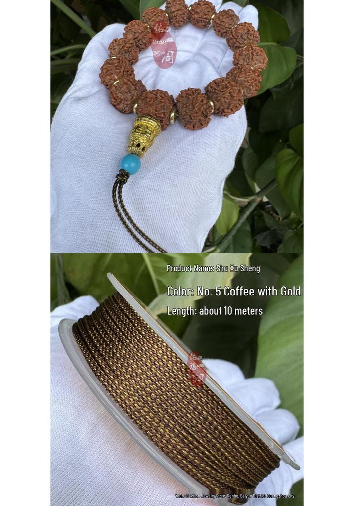 Millet Whisker 1.5mm Dragon Pattern Braided Rope - Mixed Color Thread for DIY Bracelet & Necklace