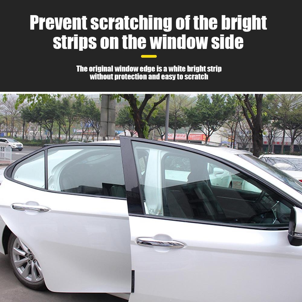 Car Sun Protection Stickers Chrome Delete Blackout Window Trim Stickers for Toyota Camry 2018 2019 2020 2021 2022 2023