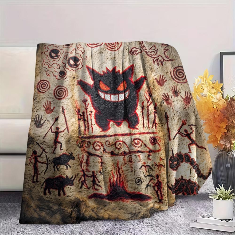Pokemon Print Flannel Blanket, Ultra Soft High Quality All Seasons Warm Throw, Home Decor Cozy Blanket, Perfect Christmas Gift