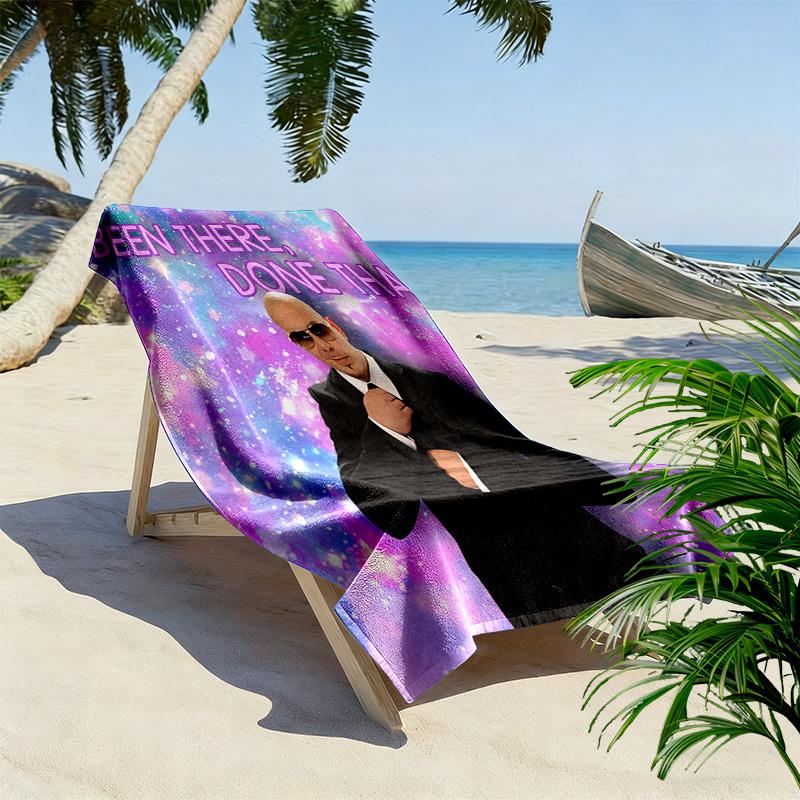 Mr. Worldwide Print Beach Towel, Large Soft Quick Dry Towel for Beach Camping Swimming