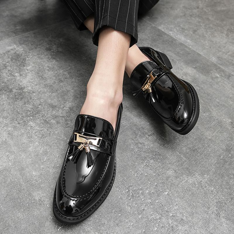 Men Tassel Loafers Mens Glossy Loafers Leather Man Shoes Leather Mocassin Homme Calzado Hombre Zapatos De Hombre Men Shoes