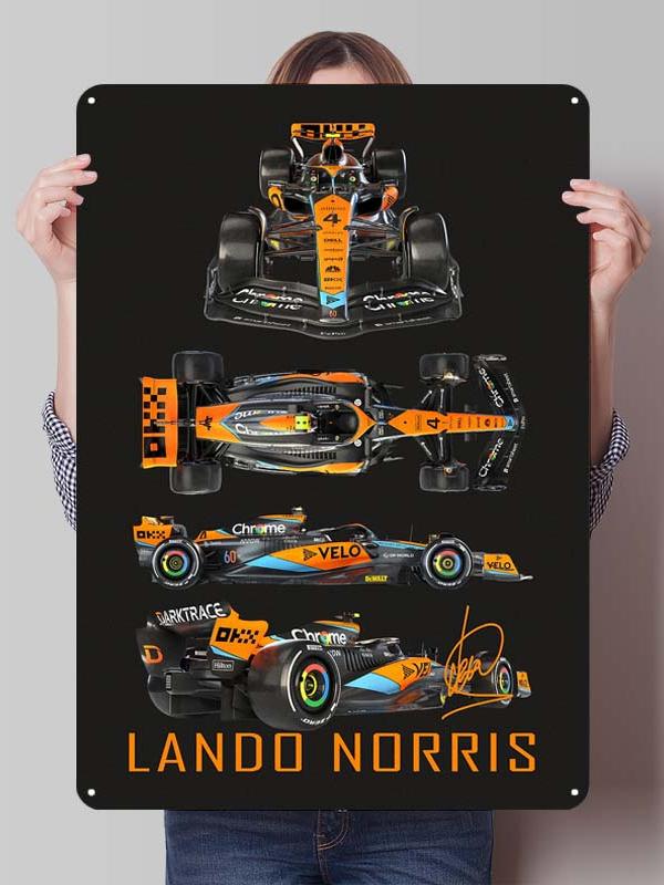 Lando Norris Racer Posters F1 Racing Metal Signs Gaming Room Decoration Custom Tin Plates for Wall Art Decoration Retro Decor