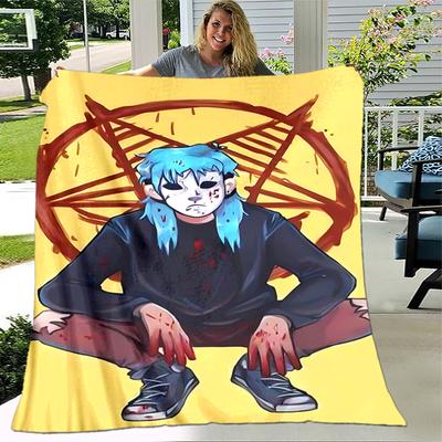 1pc Blanket Sally Face1 Print Design, Lightweight Blanket for Sofa, Bed- Soft &Warm, Gift for All Seasons Like Christmas, Halloween