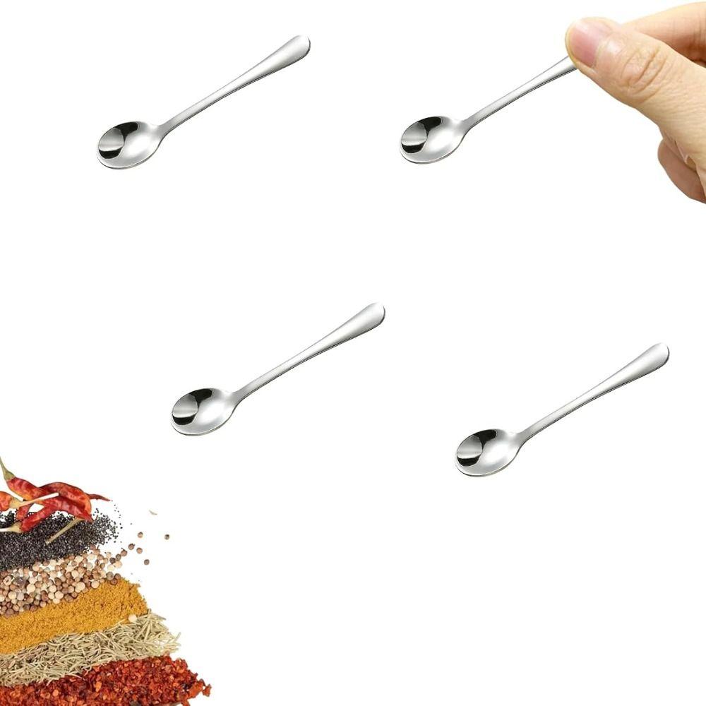 5PCS Durable Tiny Spoons Compact Seasoning Spoon Pretty Condiment Spoons Condiment Serving