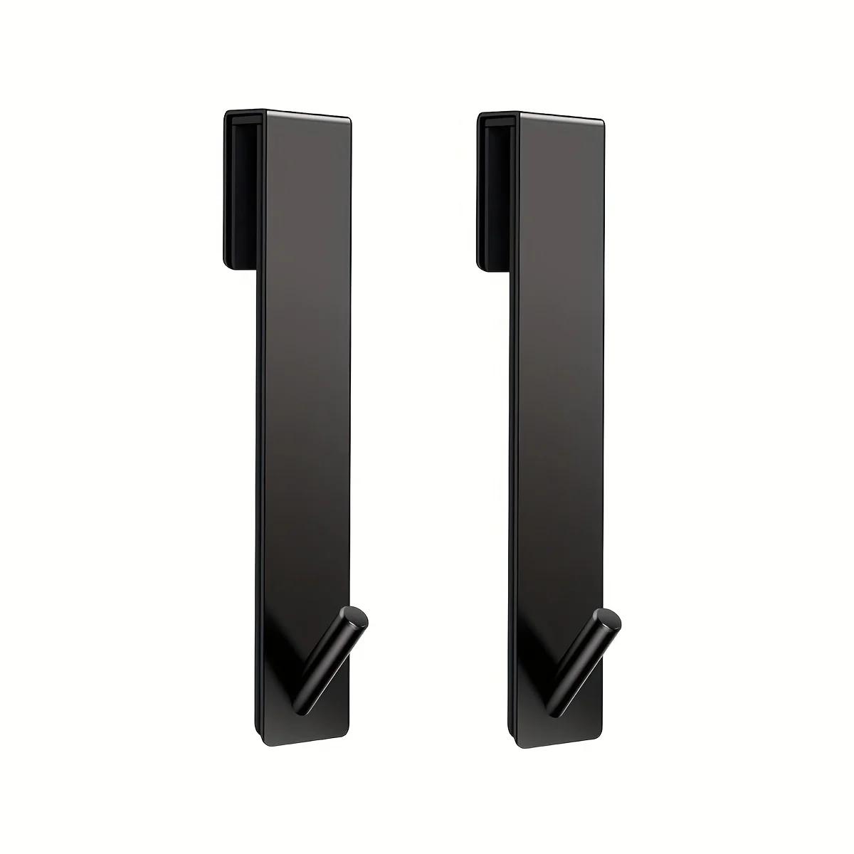 2pcs Stainless Steel Over Glass Door Shower Door Back Shower S-Shape Towel Hooks Bathroom Bathrobe Hanger Holder Rack