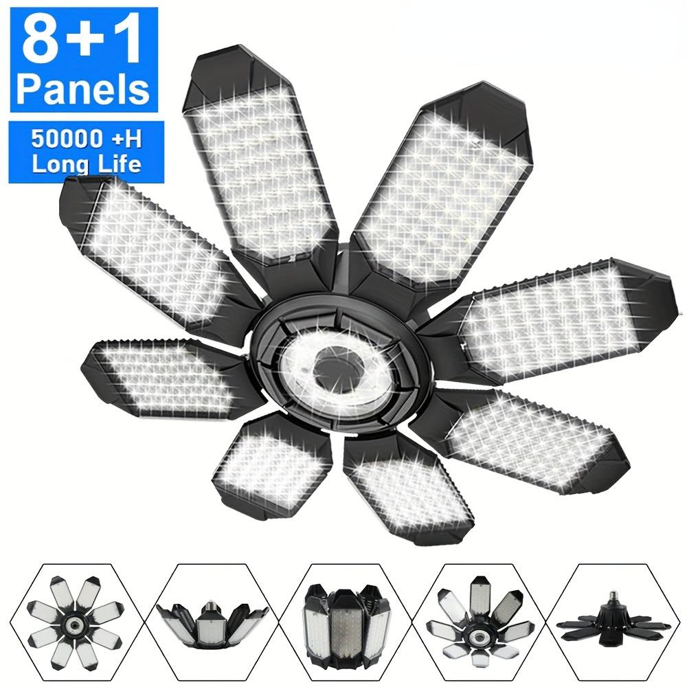 1/2pcs Deformable LED Garage Lights with 8 + 1 Adjustable Panels Night Lamp E26/E27 Ceiling Lighting Bulb For Workshop Warehouse