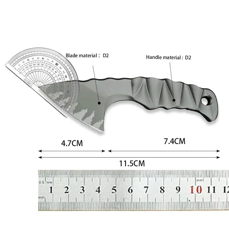 Mini Ax D2 Steel Blade Outdoor Camping Wilderness Survival EDC Pocket Knife Tactical Knife Clear Obstacle Knife Boy Gift