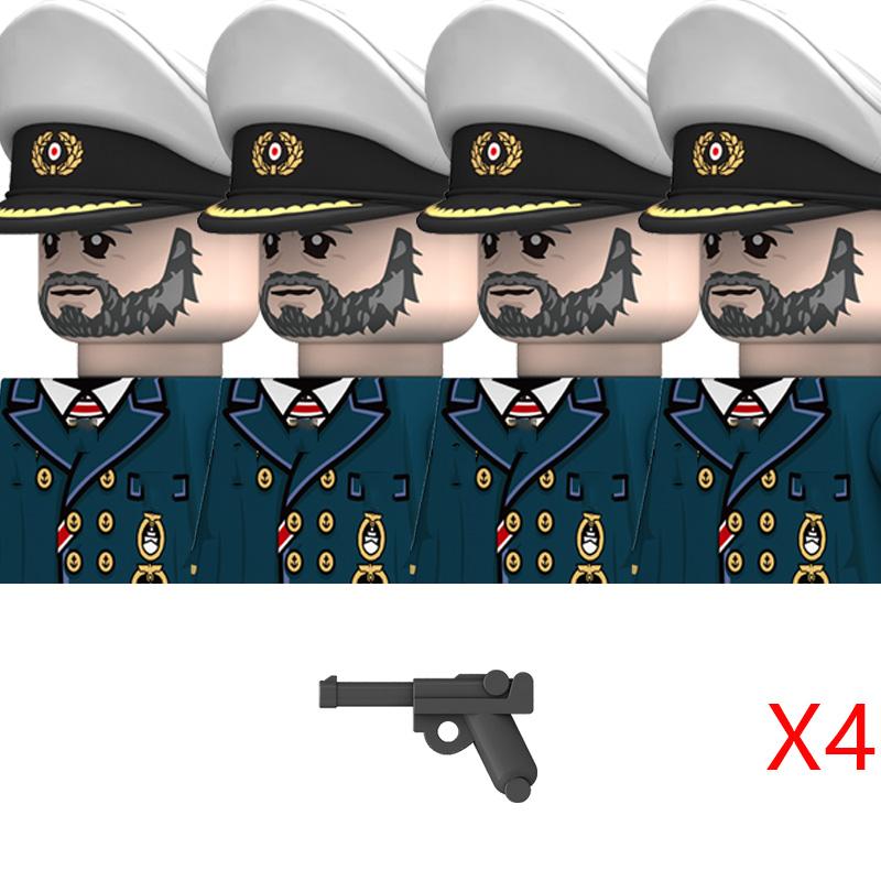 WW2 Military Navy Series Soldier Figures Building Blocks Navy Warrior Bricks Toys Gifts