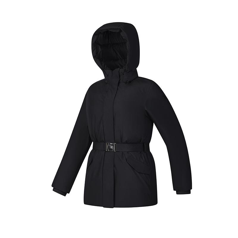 Fila Golf Series Fashion Waist-Defining Hooded Down Jacket Women Outerwear Deep-Black A11W445920FBK
