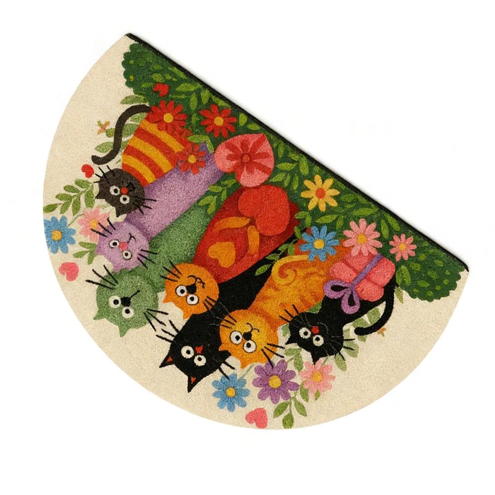 1/2 Pcs Cute Cat Anti-Slip Entrance Mat: Dirt-Resistant & To Maintain Carpet Entrance Door Mat At The Foyer