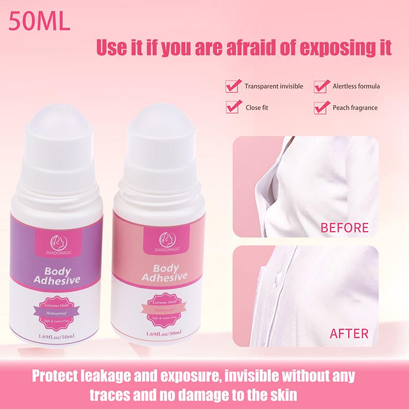 50Ml Anti-Slip Glue Roll On Skin Adhesive For Clothing Dress Body Skin Anti-Exposure Bra Non-Slip Fixed