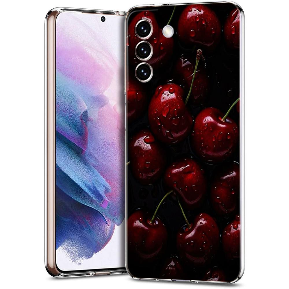 Cherries Cherry Fruit Phone Case For Samsung Galaxy S24 Ultra S23 FE S22 S20 S21 5G S10 S9 Plus S10E S8 Silicone Clear Cover