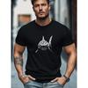 Europese maten Heren T-shirt, Makkelijk En Stijlvol, Ontspannen En Casual, Met een Haaiendesign Gemaakt Van Vissen voor Zomerkleding