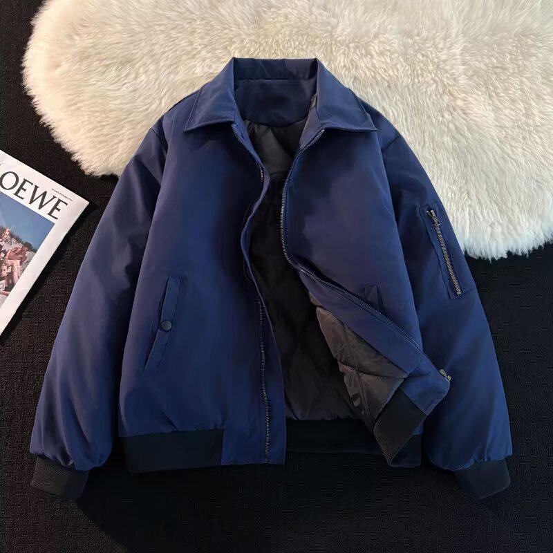 Men's 2025 Winter Cotton Jacket: Plus Velvet Thick Warm Padded Sports Casual Trendy Coat