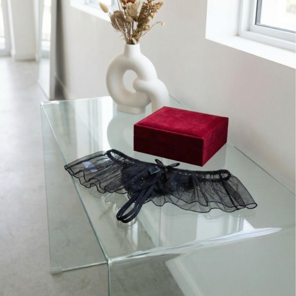 Low Waist Sheer Mesh Lace Briefs Open-crotch T-Back Panties Lace Mesh Women Thong  Home