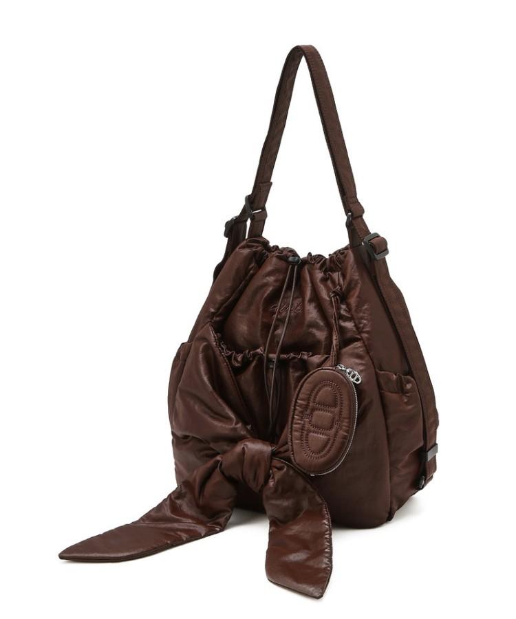 Athe Vanessabruno [Ruban] Brown Dupeskin Ribbon Backpack And Shoulder Bag S Aaba6E917W2