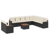 VidaXL Salon de Jardin avec Coussins 11 pcs, Canapés de Terrasse, Ensemble de Meubles de Patio, Mobilier d'Extérieur, Noir 3258521