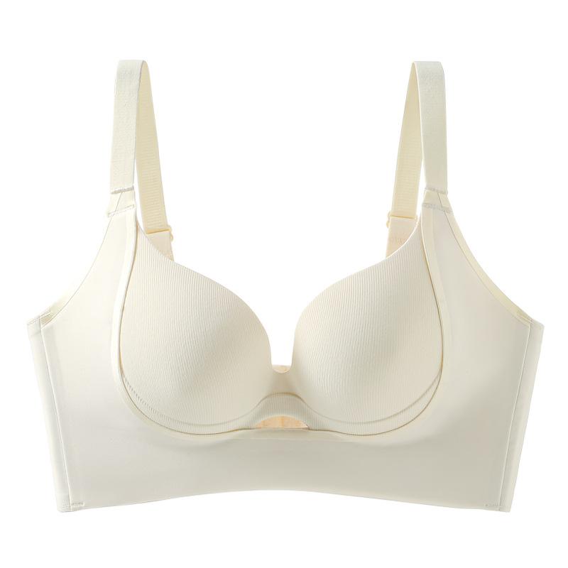 Traceless Steel Rim Full Cup Bra Massage Cup Fat Mm Big Chest Thin Gathering Adjustment Type