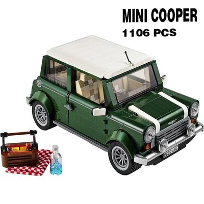 Classic Technical Retro Vintage Car Building Blocks Cooper Model Sets Bricks Kids Toy Gift