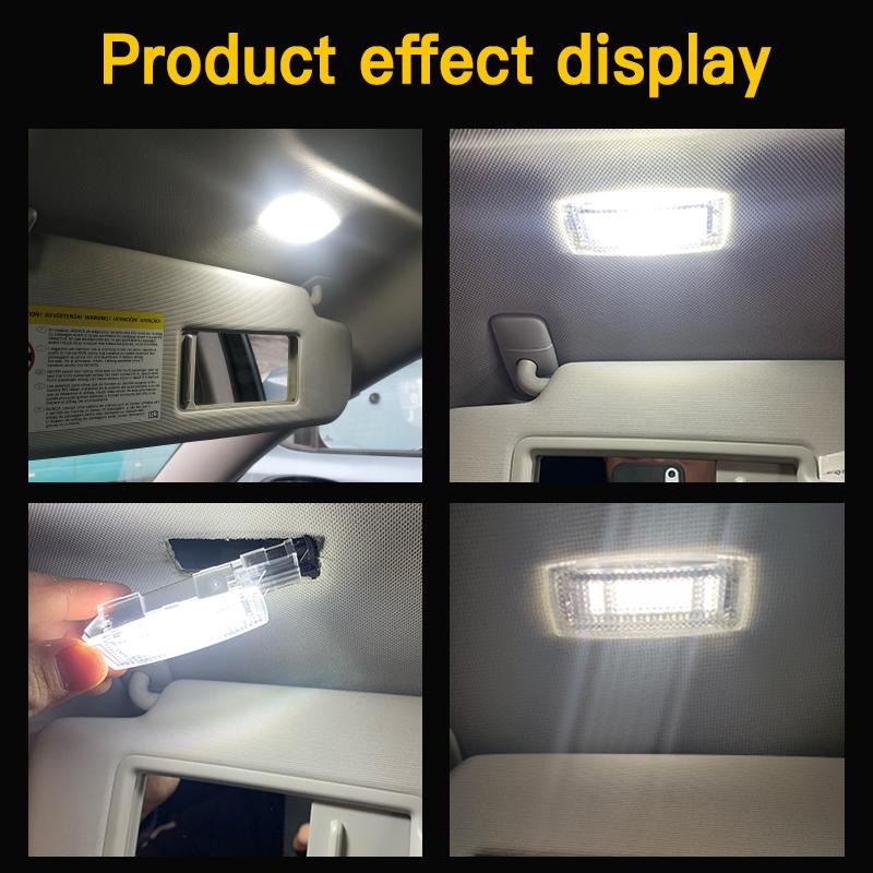 2PCS LED Interior Sun Visor Vanity Mirror Light For Skoda Fabia 00-08 Superb 08-17 For Seat Altea 04-19 Alhambra MK1 00-10